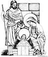 lamina para colorear nacimiento de jesus, belenes y pesebres